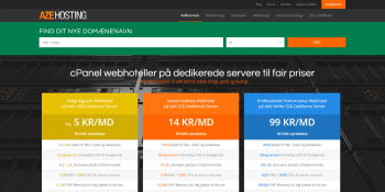 Forsiden af azehosting.net