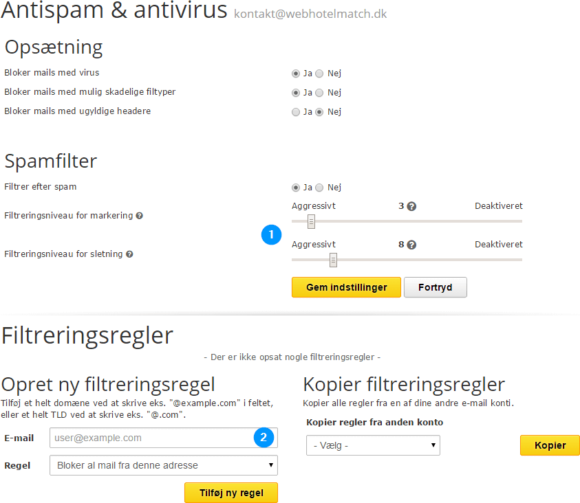 UnoEuro spamfilter